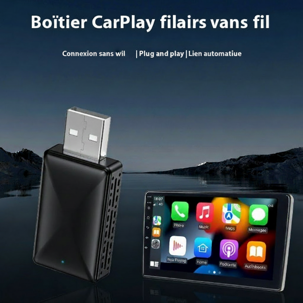 Adaptateur CarPlay Sans Fil – Transformez votre CarPlay filaire en sans fil